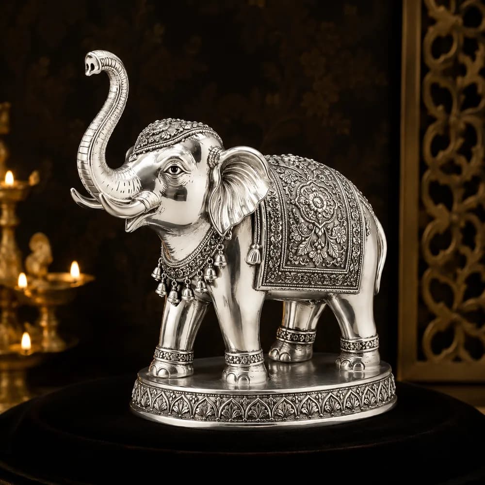 Royal Silver Elephant showpiece